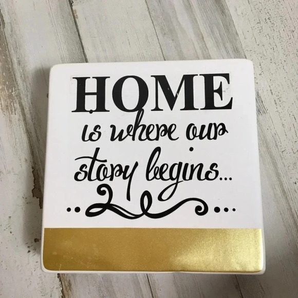 Home Decor Wall Mantle Inspirational Quote Gold - Picture 5 of 5